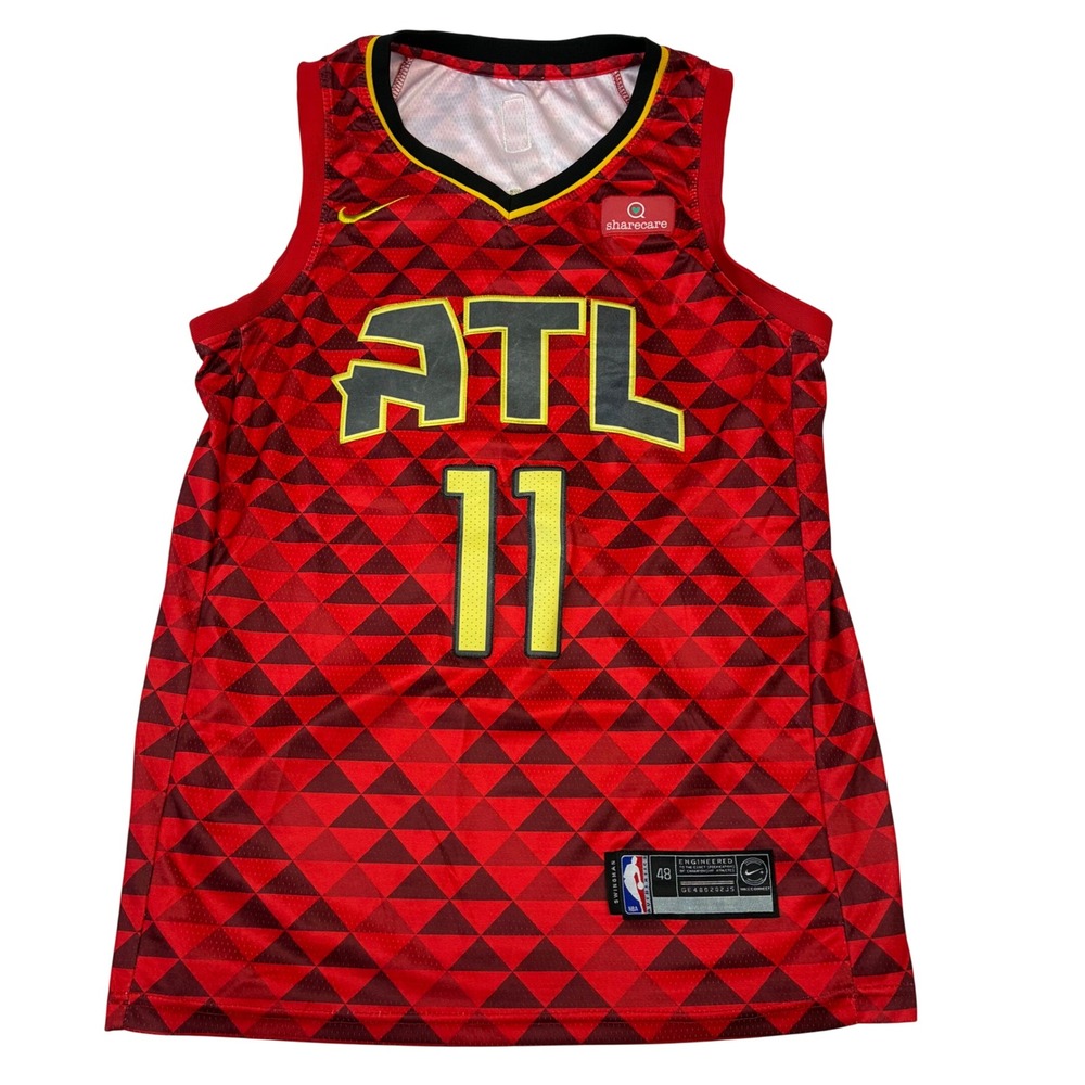 Nike Atlanta Hawks Jersey Mens 48 L Red Trae Young 11 Swingman Geometric NBA
